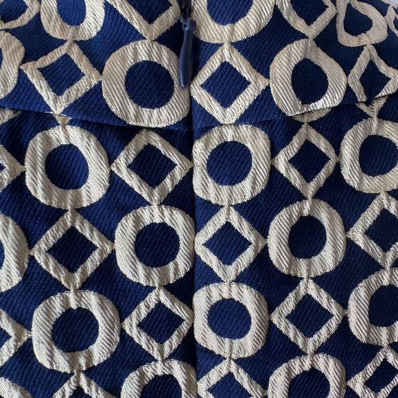 Ralph Lauren Navy and Gold Geometric Mini Dress. Ptp 17” length 34” - Picture 5 of 9